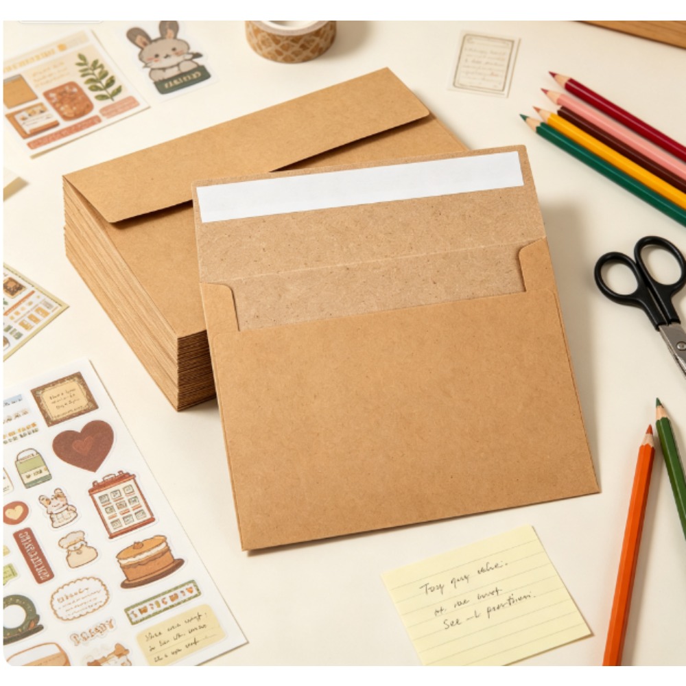 Letter Envelope Kraft - Confezione da 50 buste in carta