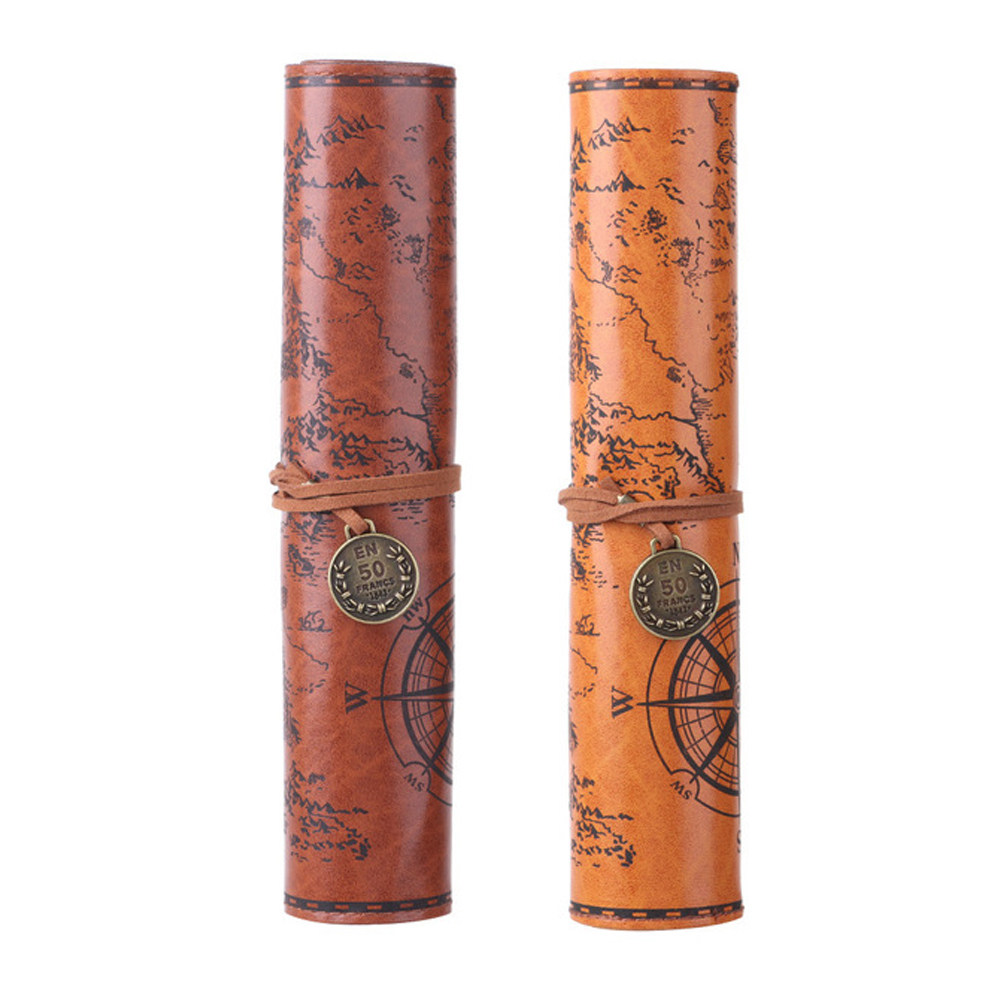 Pen Pouch Roll - 2 Pezzi Astuccio Vintage in PU