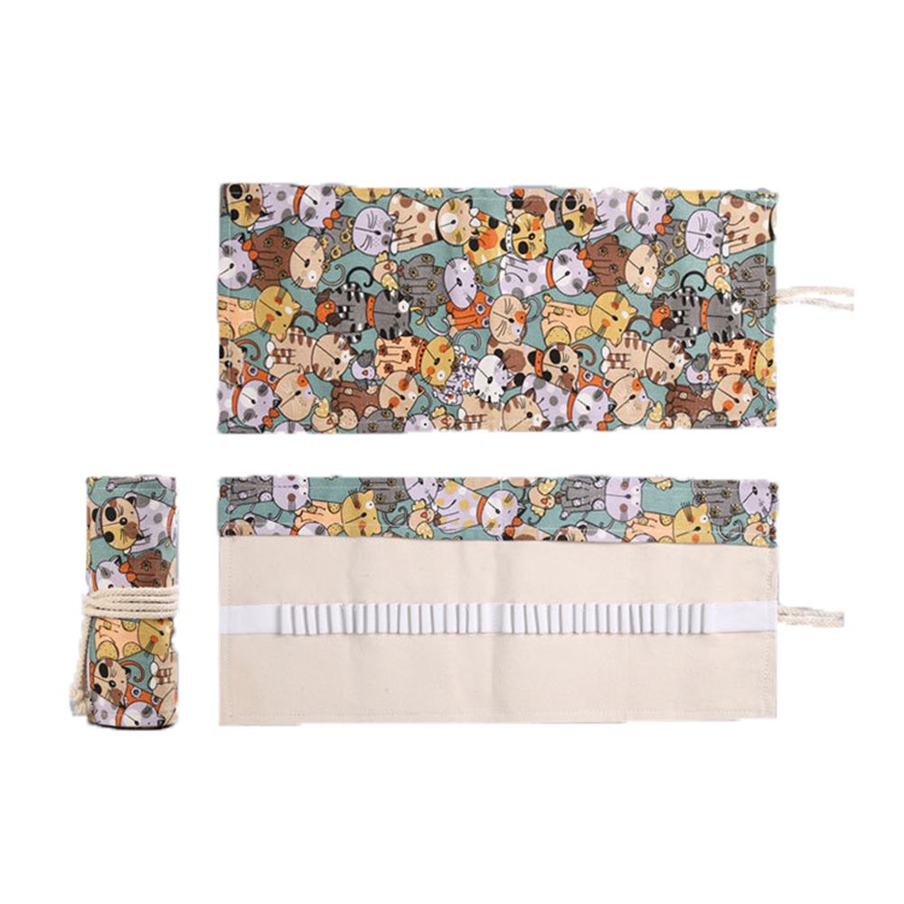 Pen Pouch Roll - Creativo Ragazzi Ragazze Simpatico gatto Rotolo