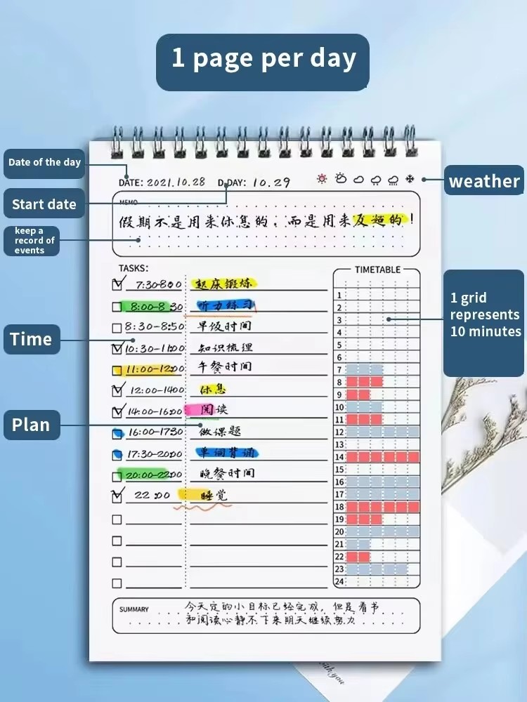 1pc Agenda Planner a Spirale A - Office Stationery Supply List recensione e prezzo